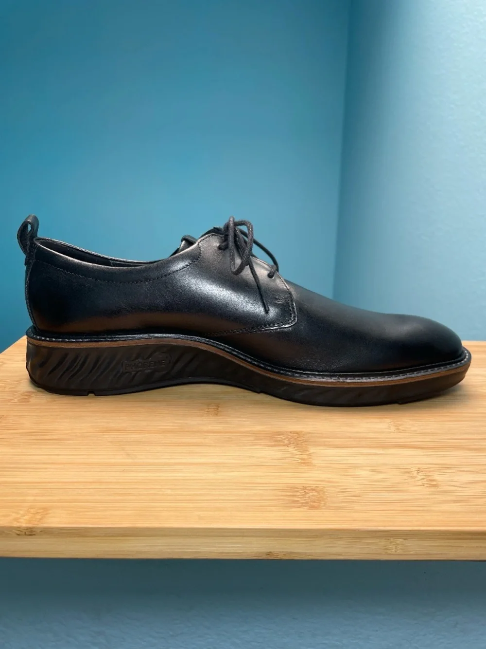 Ecco ST.1 Hybrid Derby Leather Shoes Black EU 46 Men's US 12 12.5 Lace Up EUC!